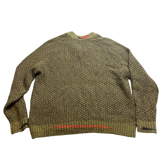 Ted Baker London Newtub Khaki Green Wool Blend Textured V-Neck Sweater Size 6 - Picture 8 of 10